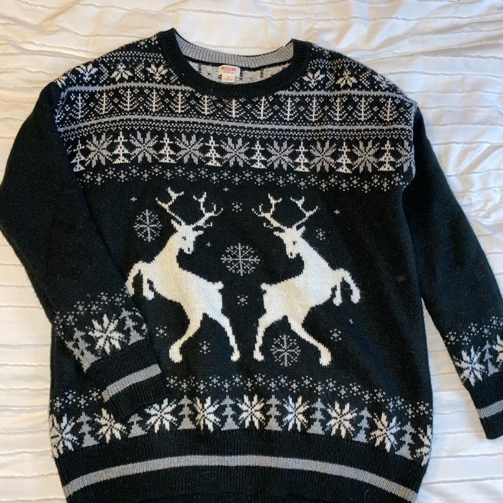 Black Reindeer Pattern Sweater